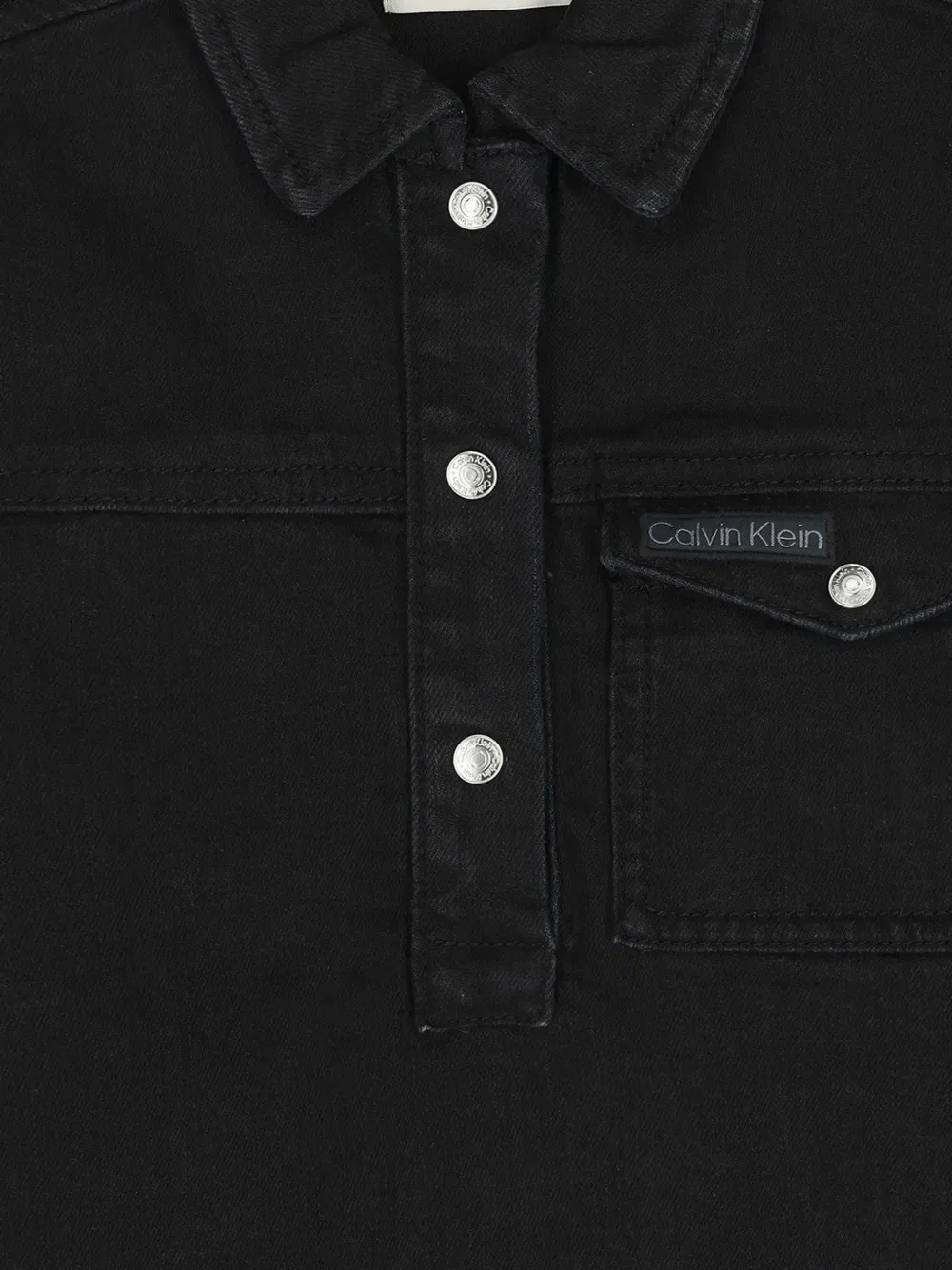 Платье с нагрудным карманом на пуговицах Calvin Klein Kids, черный — фото 3