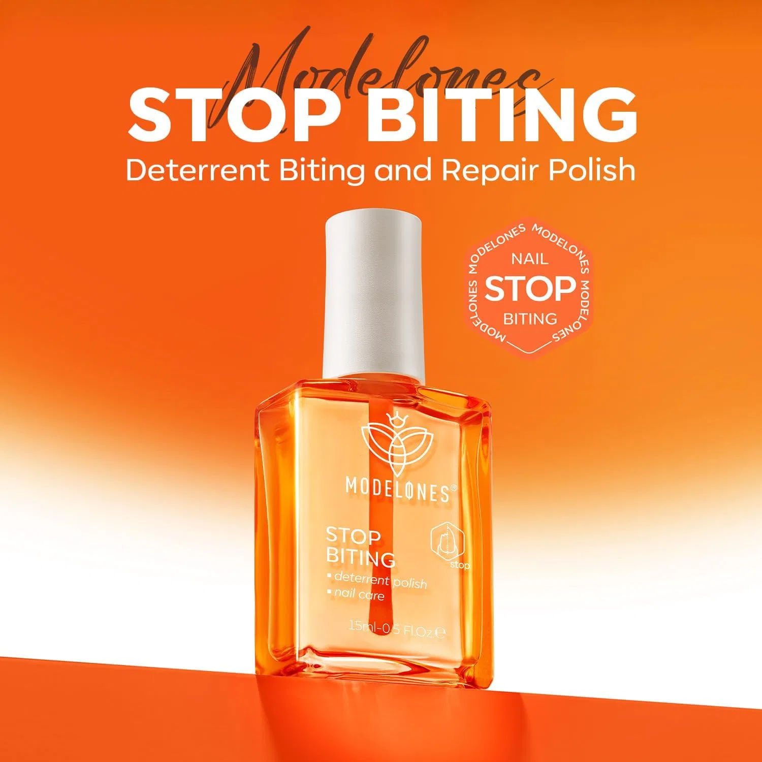 Лак для ногтей Modelones против обгрызания, 15 мл Modelones, 15 Ml - Nail Polish Against Nail Chewing Clear — фото 2