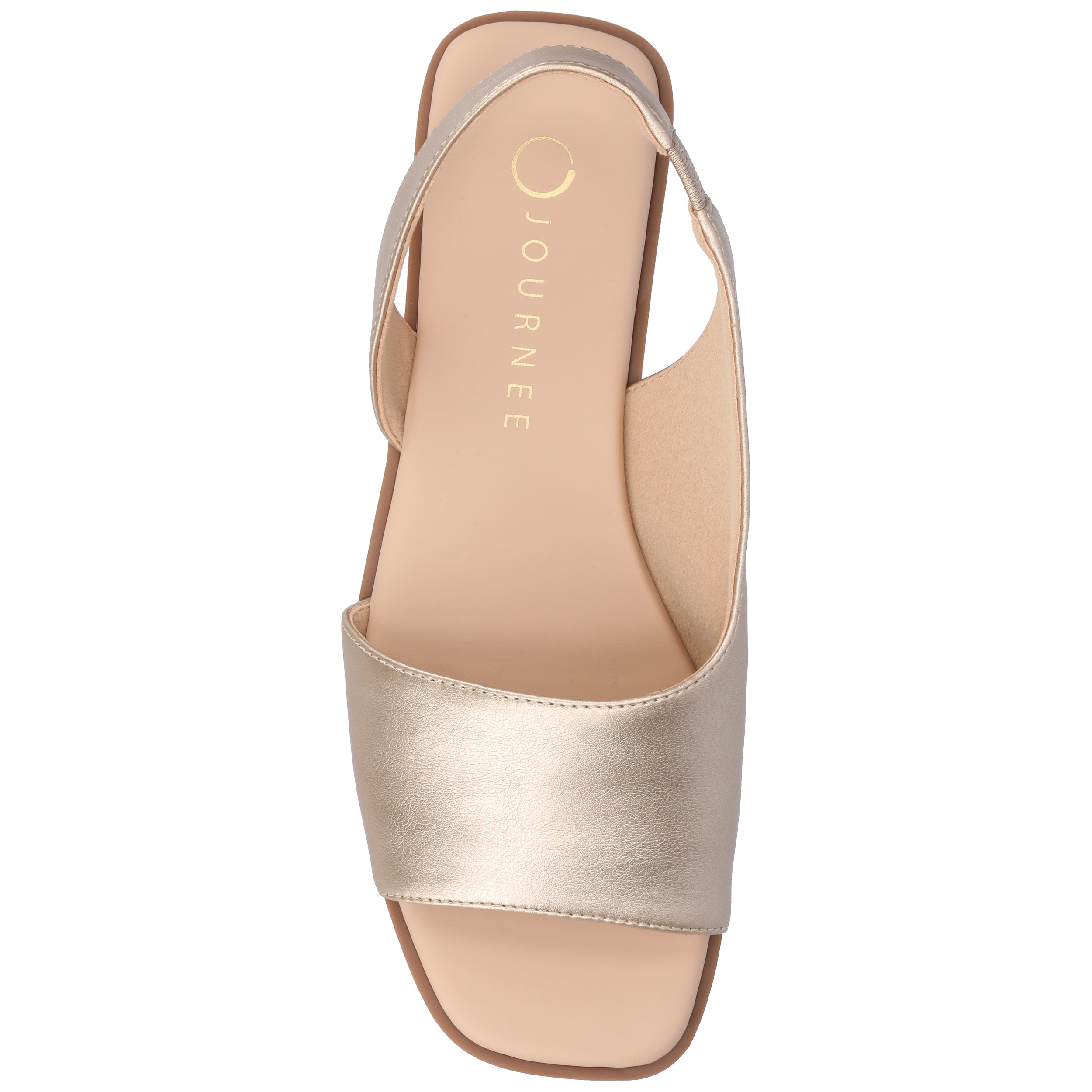 Женские сандалии Brinsley от Journee с широкой колодкой Journee Collection, Champagne — фото 4