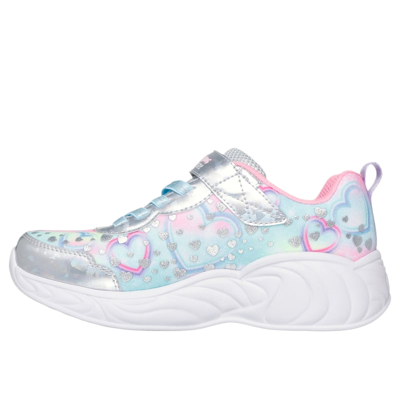 Skechers Kids S Lights Low Top детские повседневные кроссовки silver blue для детей 3-7 лет — фото 3
