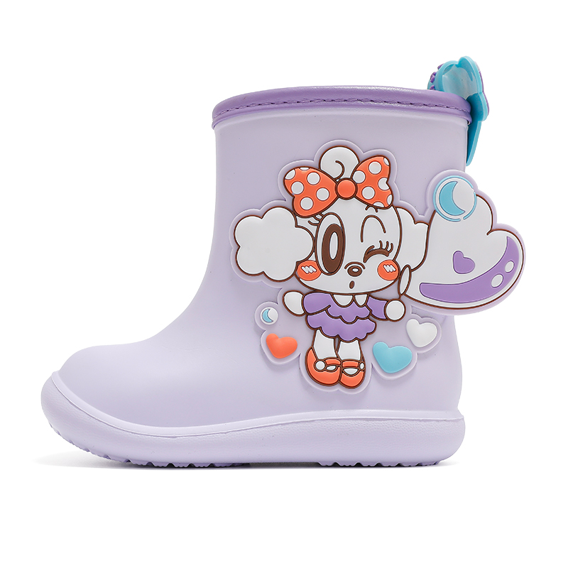 

Ботинки для дождливой погоды, устойчивые к истиранию, с низким голенищем, детские BOBDOG, фиолетовый