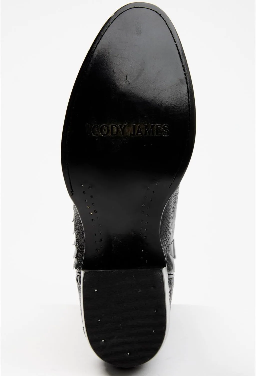 

Мужские ковбойские сапоги Cody James с экзотической кожей ноги страуса, круглый носок - Bbme-202, черный