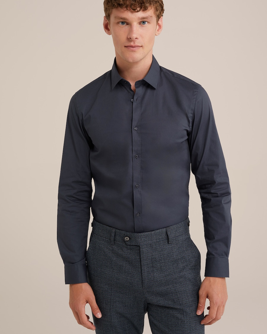 

Рубашка Slim Fit на пуговицах WE Fashion, антрацит