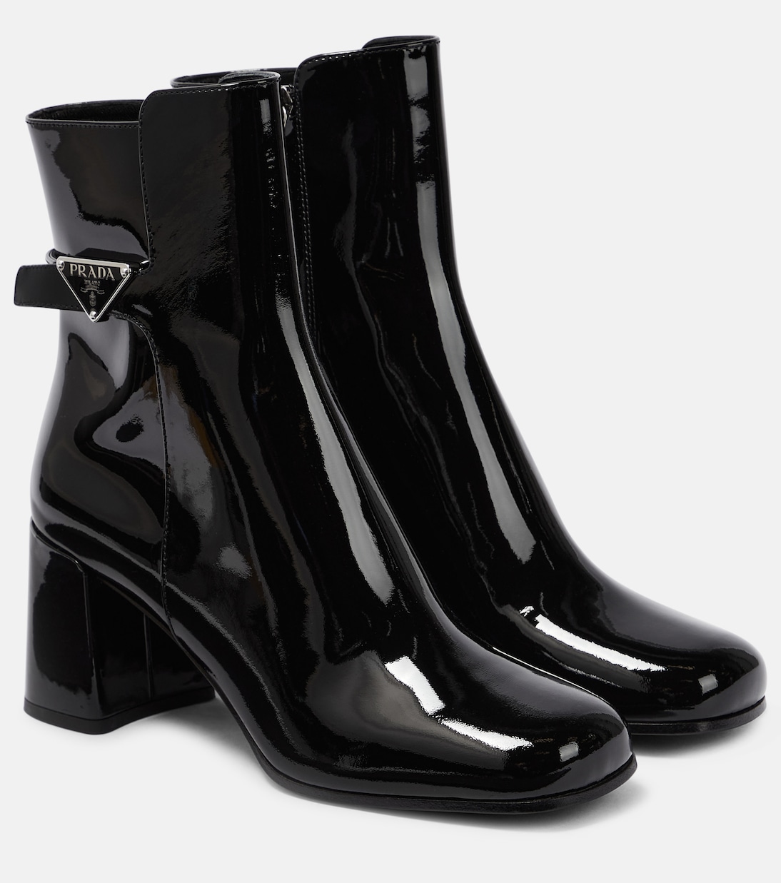 Ботильоны из лакированной кожи Prada, Nero