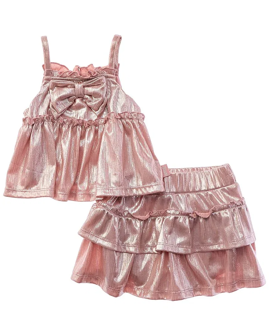 Комплект Juicy Couture из 2 предметов: топ и юбка-шорты, розовый