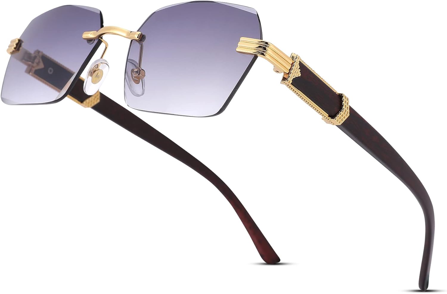 

Солнцезащитные очки Hycredi без оправы, прямоугольной формы, для мужчин и женщин, в стиле ретро, ​​без оправы, квадратной формы, солнцезащитные очки в стиле Y2k, тонированные очки, C9 * Gradient Gray