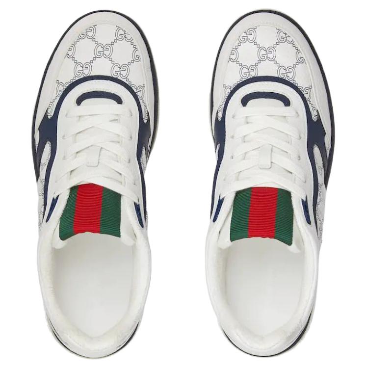 GUCCI Кроссовки для скейтбординга Re Web Low Top мужские белые синие — фото 4