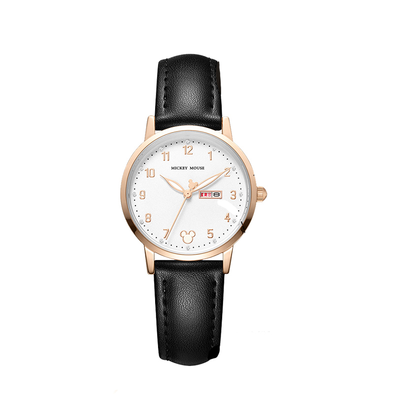 

Disney Часы Quartz Movement PU Strap Watch Women's Watch White Dial, White Dial Black Belt
