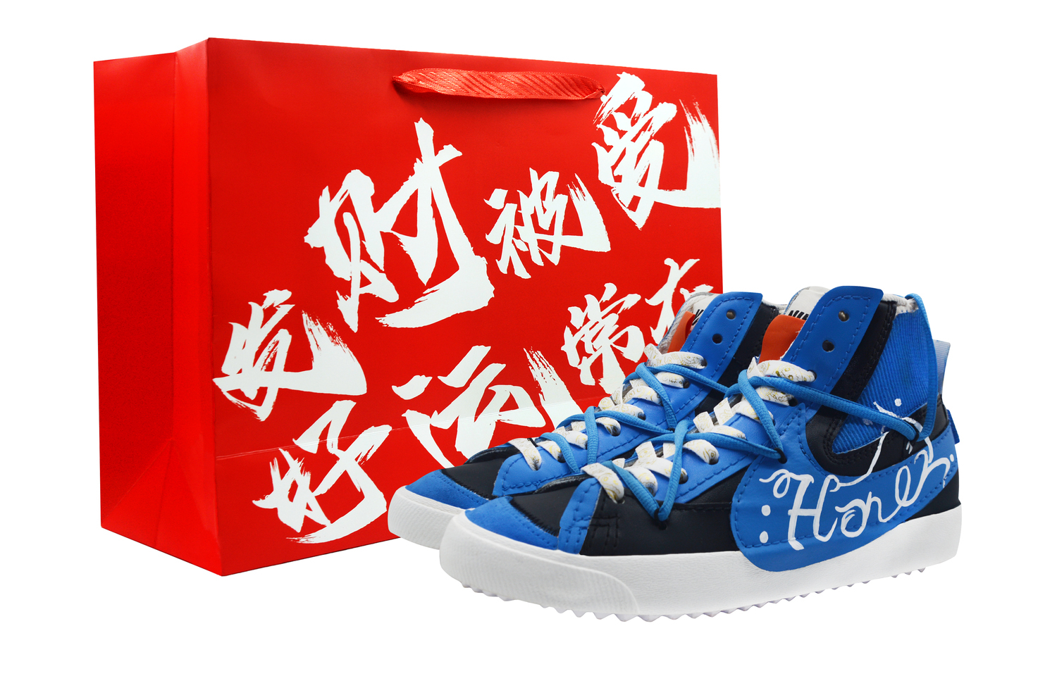 

Nike Блейзер Chubby Little Craftsman Mid top скейтборд обувь унисекс синий черный