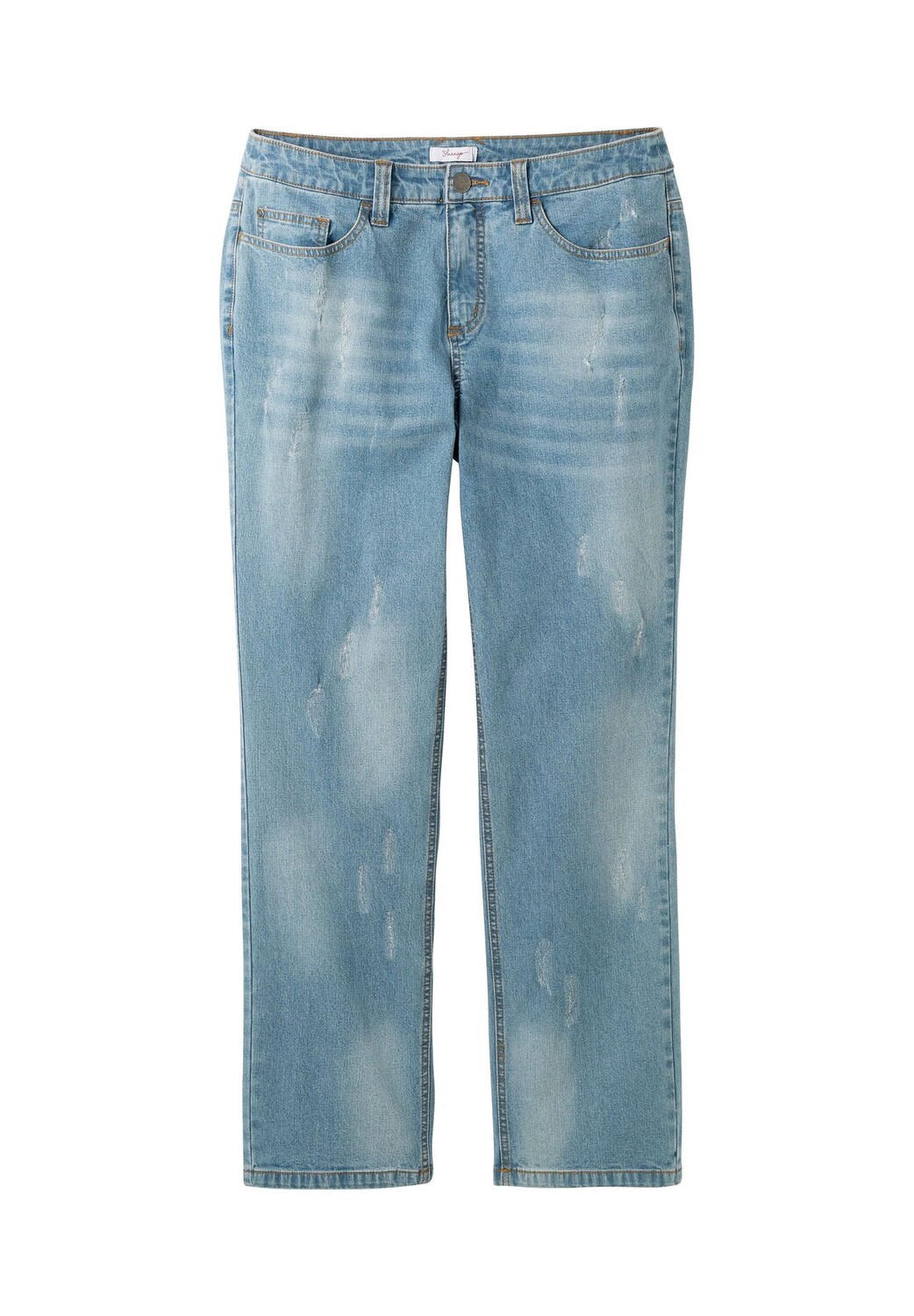 

Джинсы с эффектом потертостей, удлиненные sheego, цвет Blue Used Denim