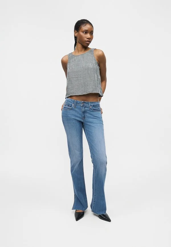Длинные и облегающие джинсы-фланелевые расклешенные джинсы Gap, Medium Wash — фото 2