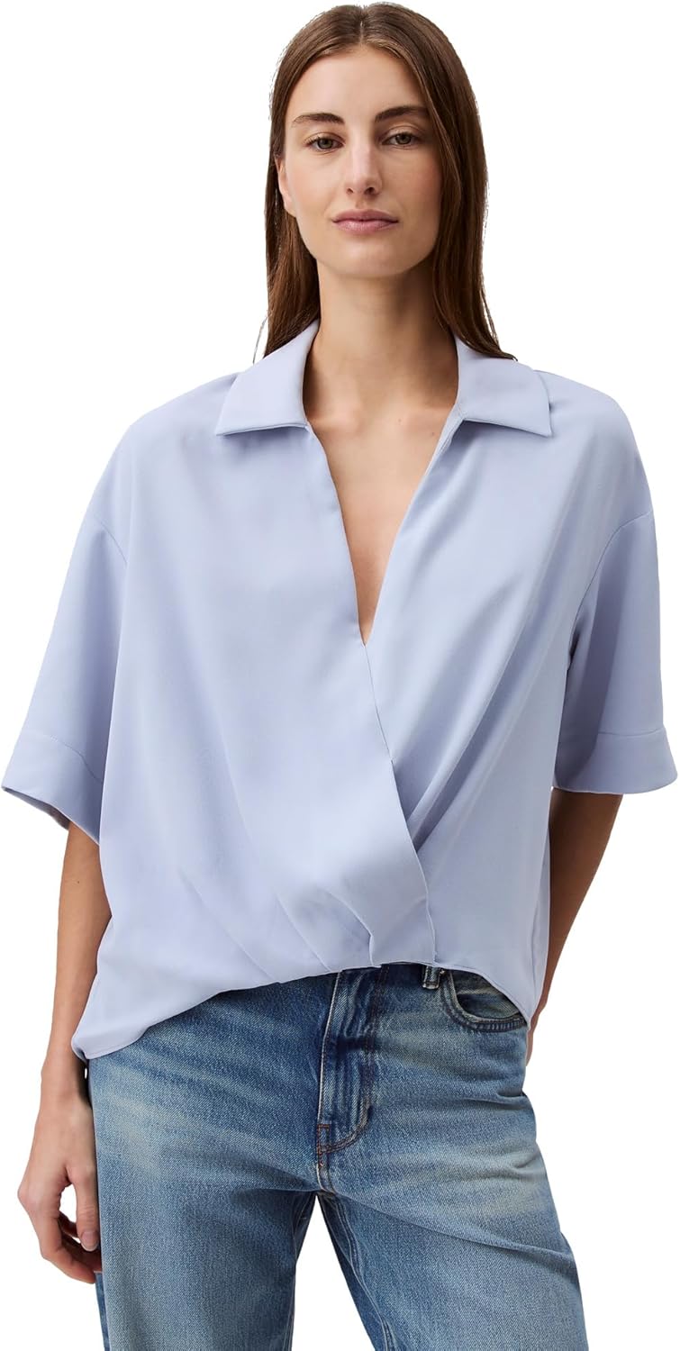 

Женский креповый топ-накидка с принтом Calvin Klein, Zen Blue