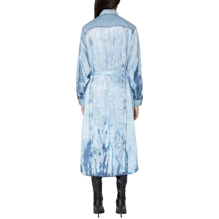 Джинсовая мини-юбка для женщин light blue DIESEL — фото 4