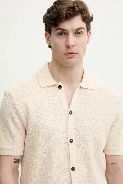 Кардиган мужской классический из хлопка Tommy Hilfiger, бежевый — фото 4