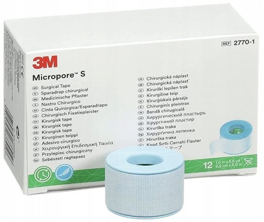 

Лента Micropore S 2,5см х 5м силикон, 12 шт. Project Lashes