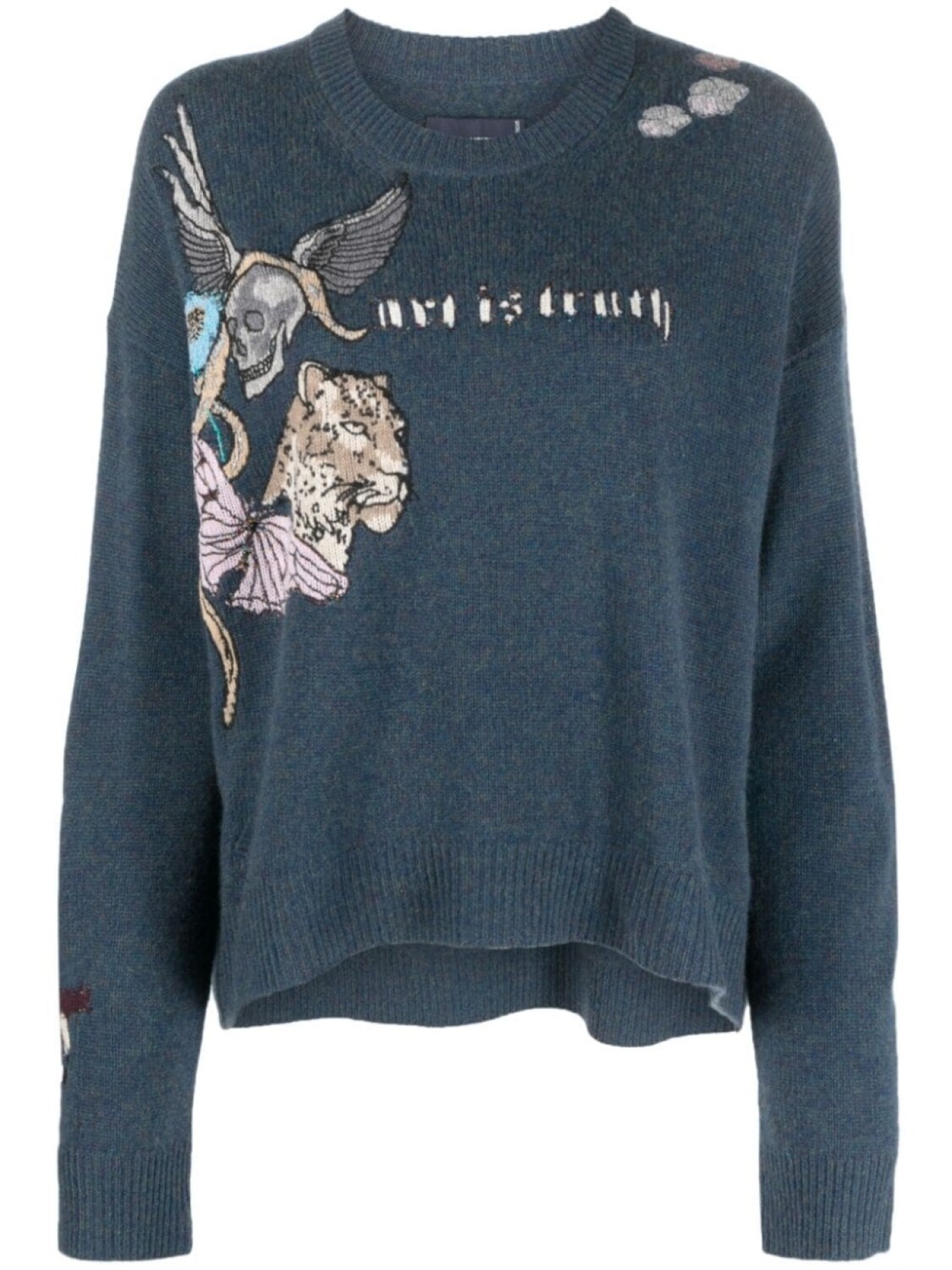 

Zadig&Voltaire кашемировый джемпер с вышивкой, синий