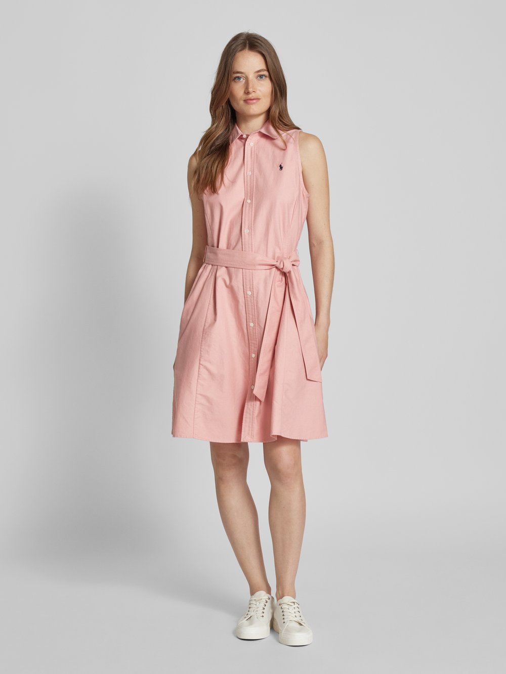 

Платье длиной до колена с планкой на пуговицах Polo Ralph Lauren, розовый