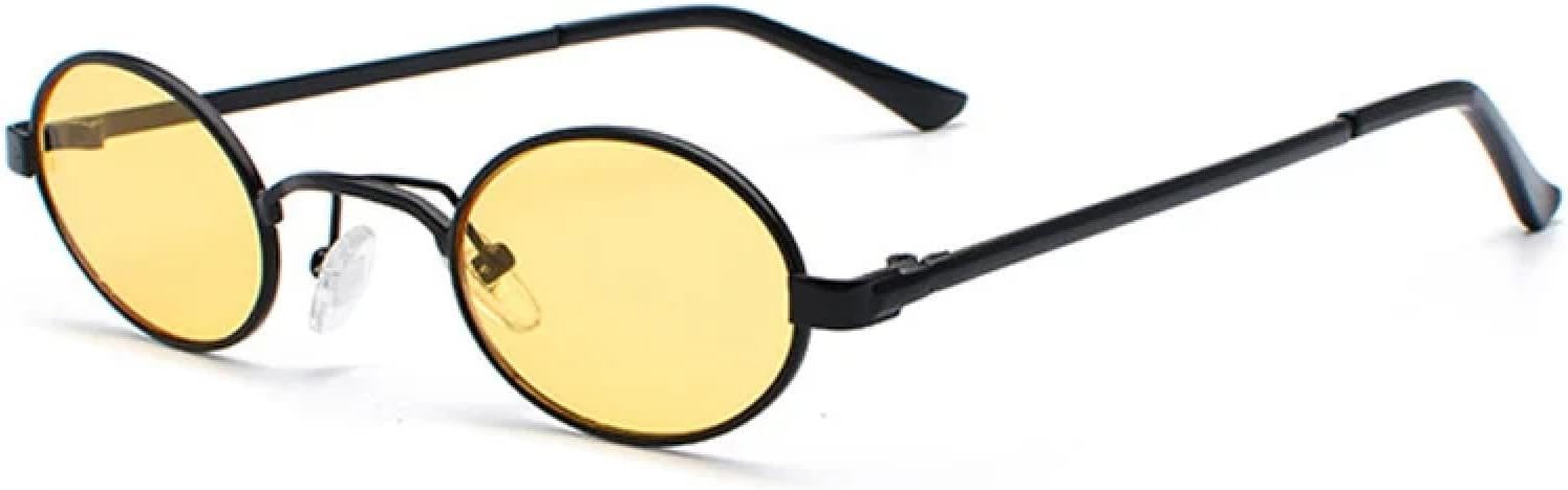 

Солнцезащитные очки с защитой от УФ-излучения UV400 | Металлическая круглая панк-оправа, маленькая | для женщин и мужчин, для занятий спортом на открытом воздухе и вождения DSVIGF, Black-yellow