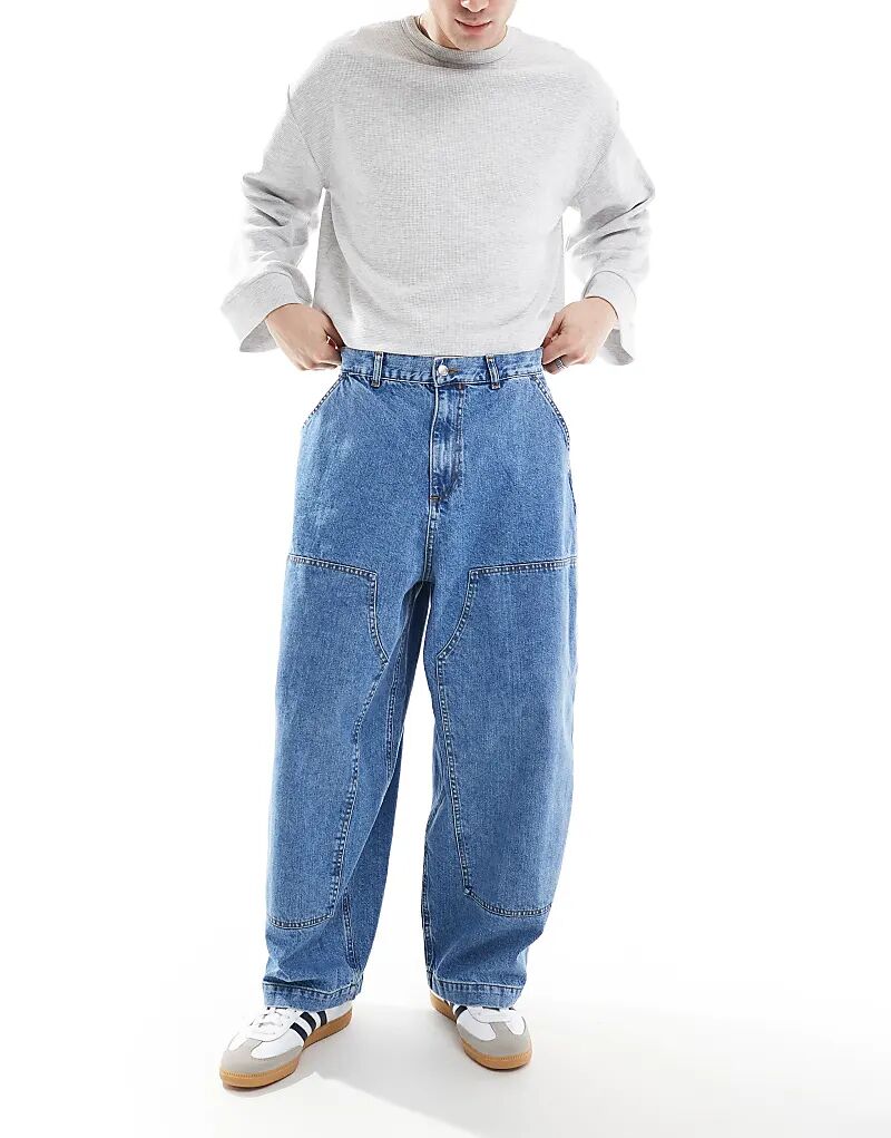 

Мешковатые джинсы-баллоны в сине-голубом цвете ASOS DESIGN