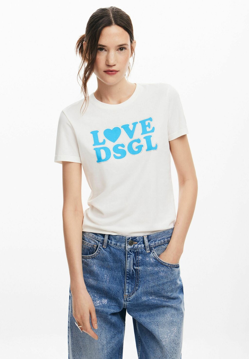 

Футболка с принтом Desigual, белый