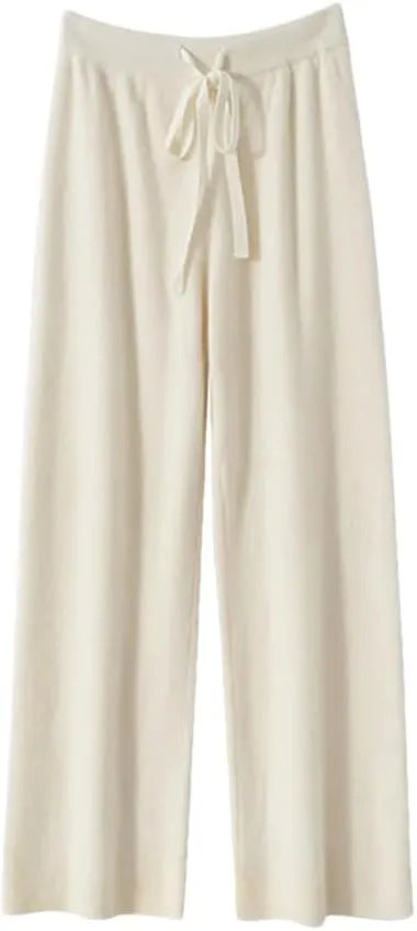 

REHJJDFD Женские брюки из 100% кашемира, утепленные, прямые, с высокой талией