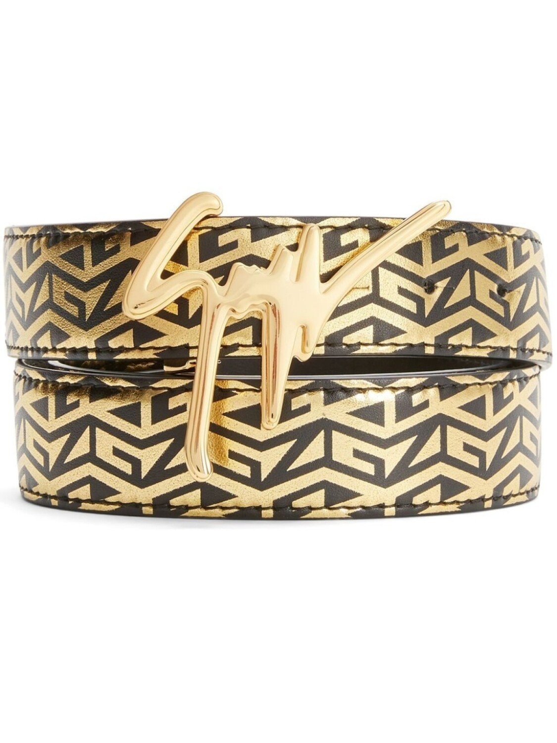 

Giuseppe Zanotti ремень с монограммой и пряжкой Signature, золотой