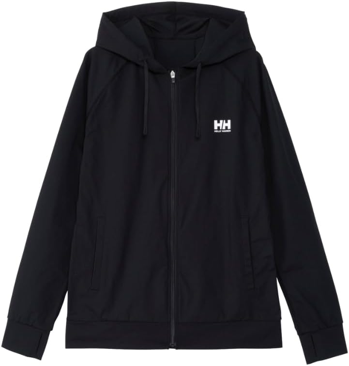 

Футболка-рашгард HELLY HANSEN с длинными рукавами и полной застежкой-молнией, защита от УФ-излучения для пляжа и бассейна (HH82405), унисекс, для взрослых, черный