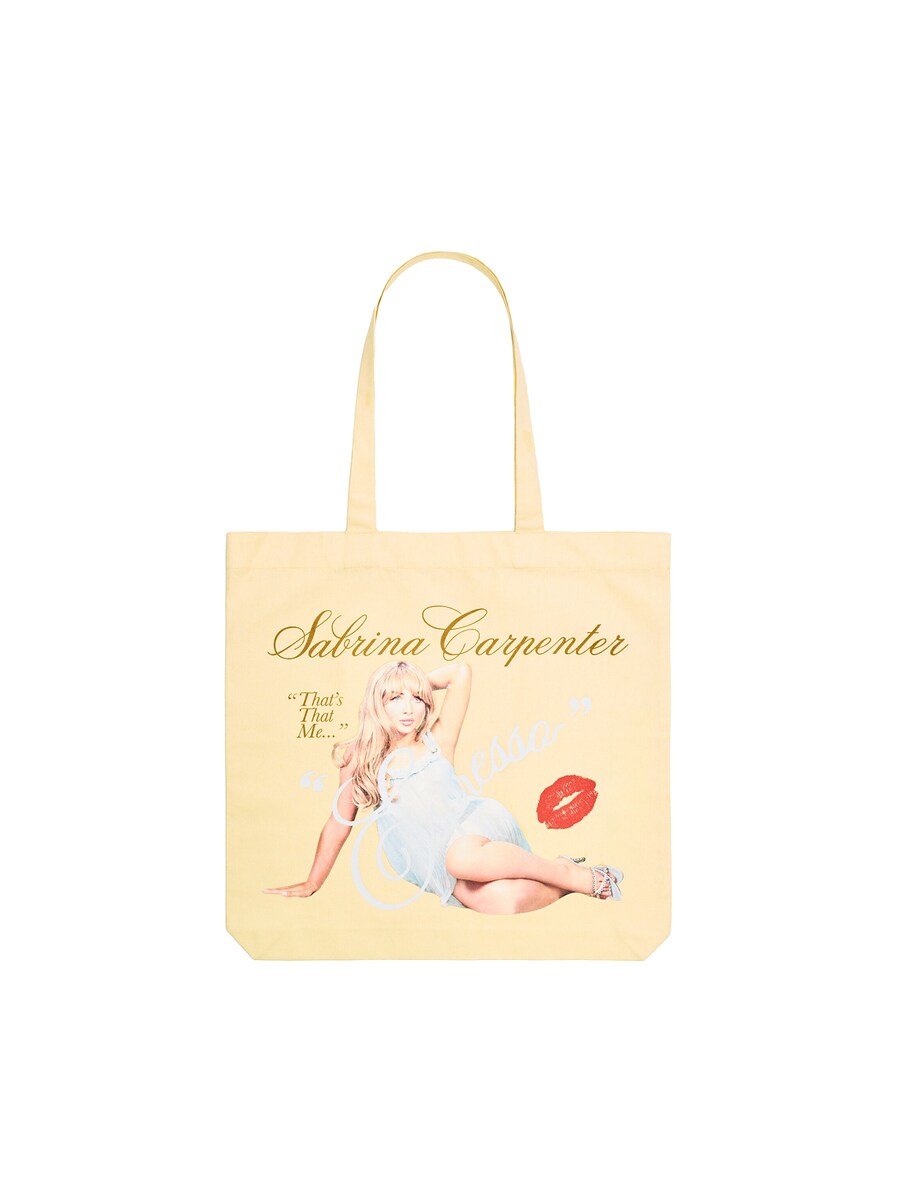 

Сумка-шоппер Bershka SABRINA CARPENTER, цвет Mustard/Lemon