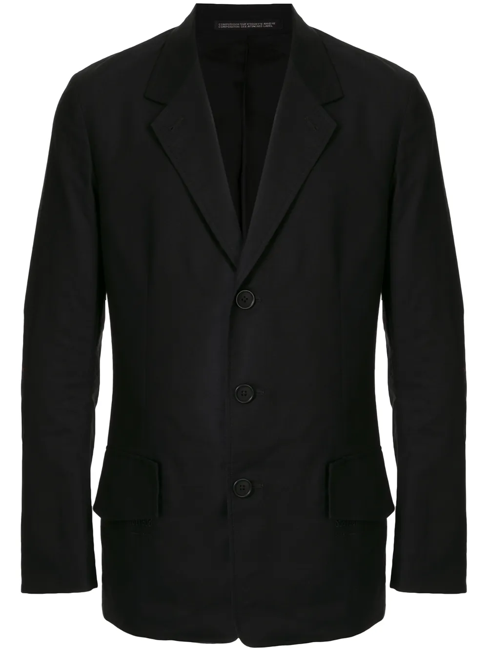 

Однобортный пиджак Yohji Yamamoto, черный