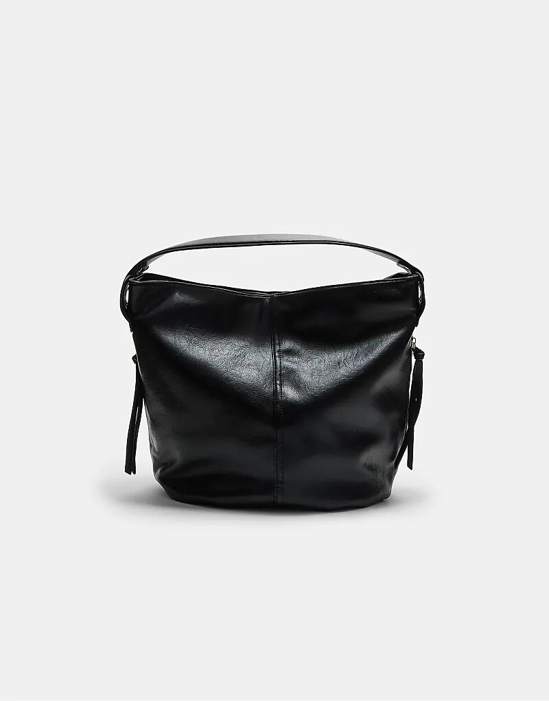 

Сумка Stradivarius через плечо на молнии черного цвета