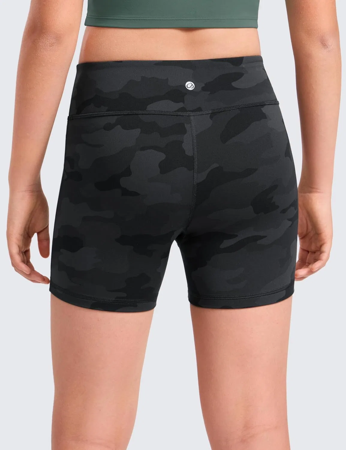 Велосипедки для девочек Butterluxe без переднего шва CRZ YOGA, Dark Grey Camouflage 2 — фото 3
