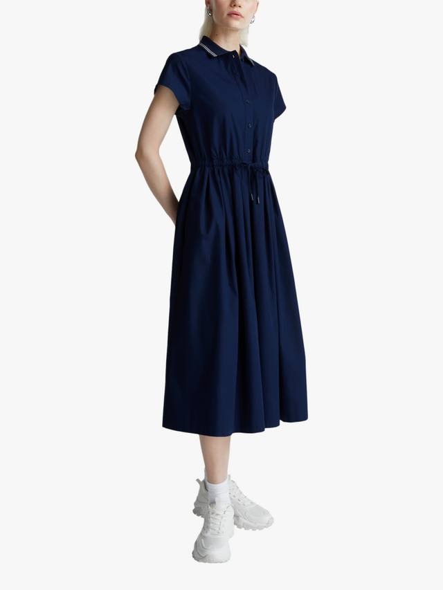 

Хлопковое поплиновое миди-платье-рубашка Benetton, Blue