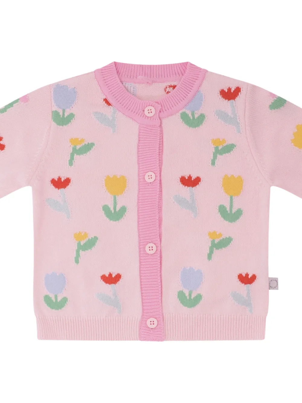Кардиган на пуговицах с цветочным узором Stella Mccartney Kids, розовый — фото 3