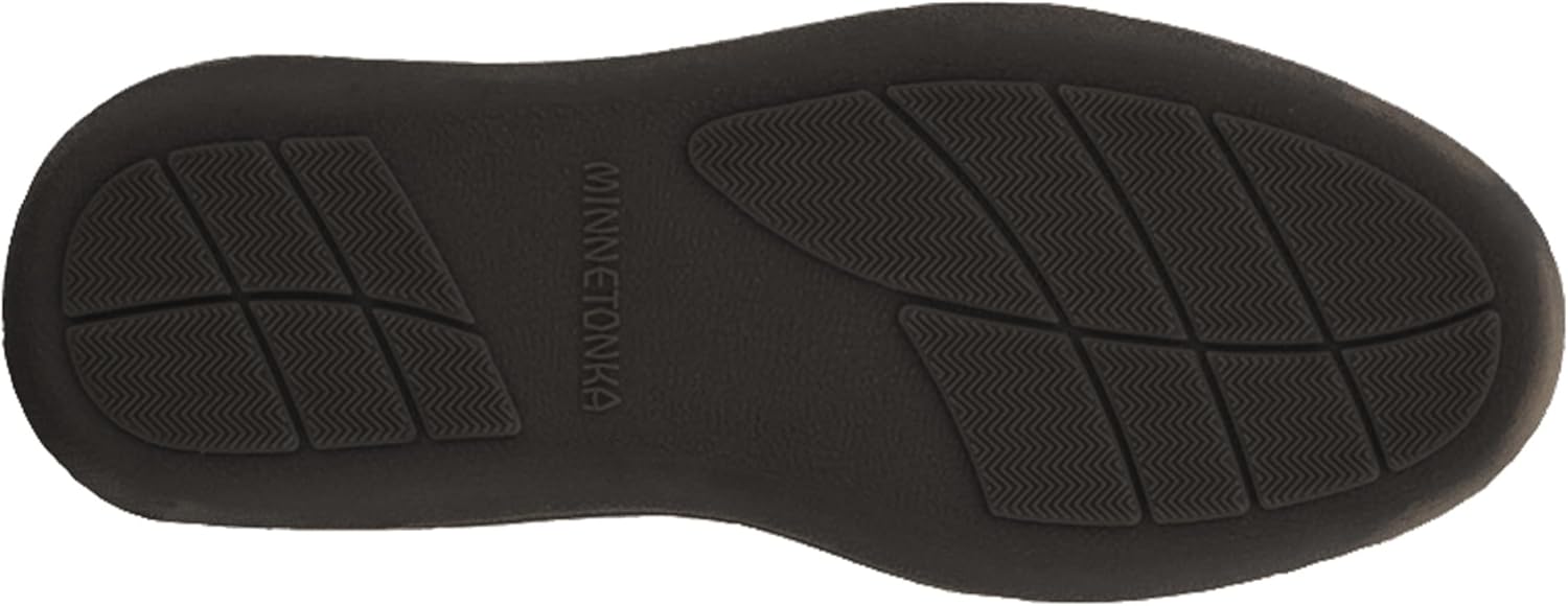 Мужские мокасины Minnetonka с жесткой подошвой из овчины, черный — фото 3