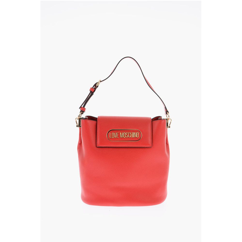 

Сумка-ведро LOVE из текстурированной искусственной кожи с магнитной застежкой Moschino, Red