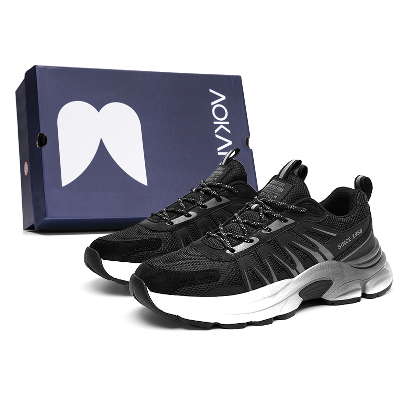 

AOKANG Высокие амортизирующие износостойкие противоскользящие массивные кроссовки мужские черные, цвет Black (Standard Sports Shoe Size)