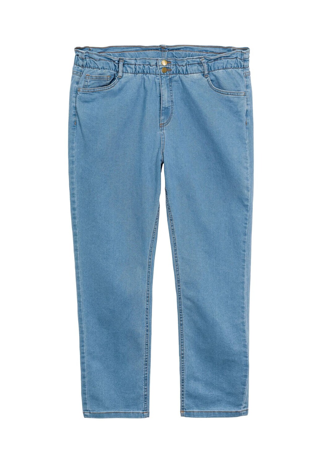 

Прямые джинсы очень высокого кроя в виде бумажного пакета sheego, цвет Light Blue Denim