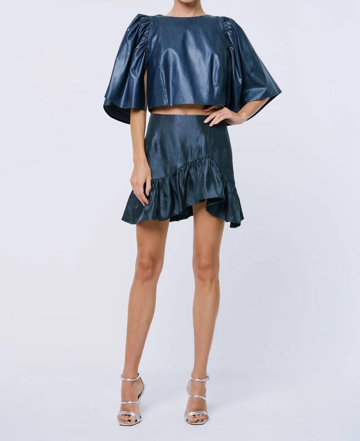 

Топ Metallic Mirage из денима CIEBON, цвет denim