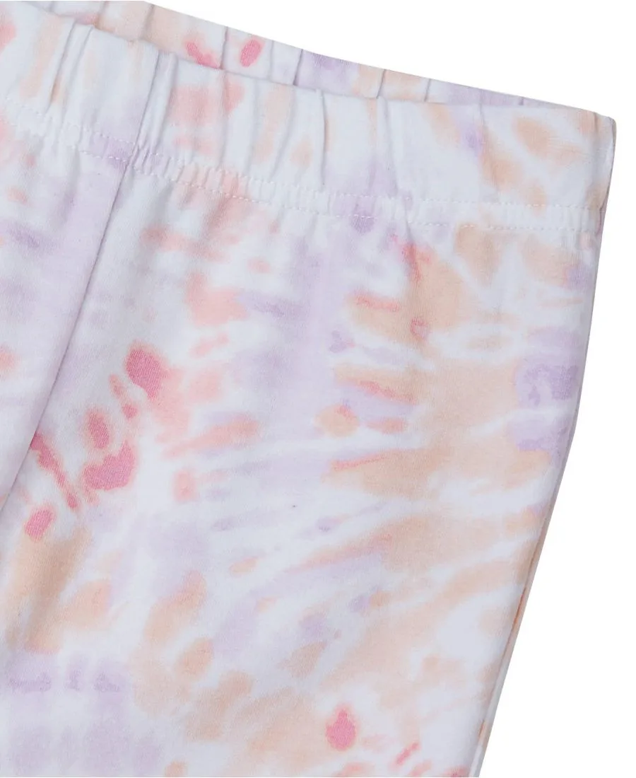 Прочные хлопковые леггинсы для девочек Lands' End, pastel мультиколор tie dye — фото 2