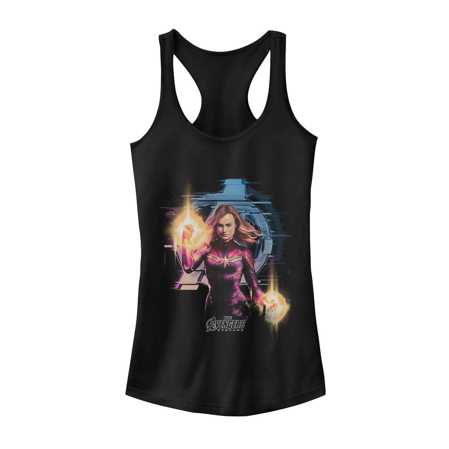 Детская майка Marvel Avengers Glitch Tech Captain Marvel