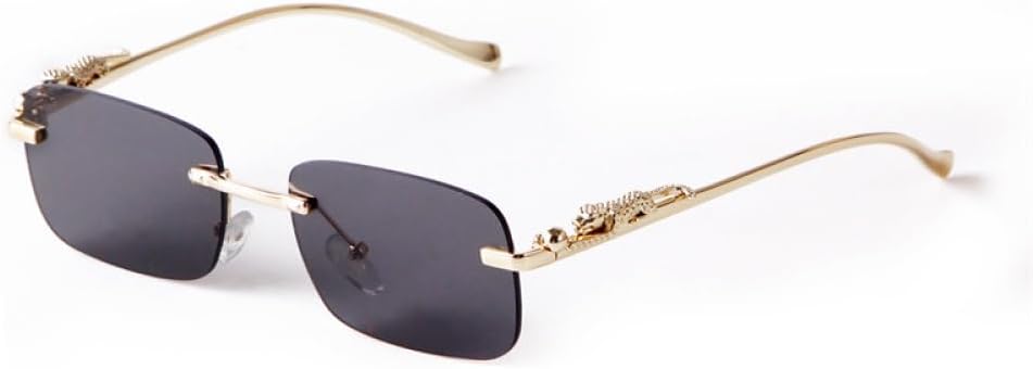 

Солнцезащитные очки MUTYNE без оправы, модные винтажные, с леопардовым принтом, в металлической оправе, роскошные солнцезащитные очки с защитой от УФ-излучения UV400, C1 Gold All Grey