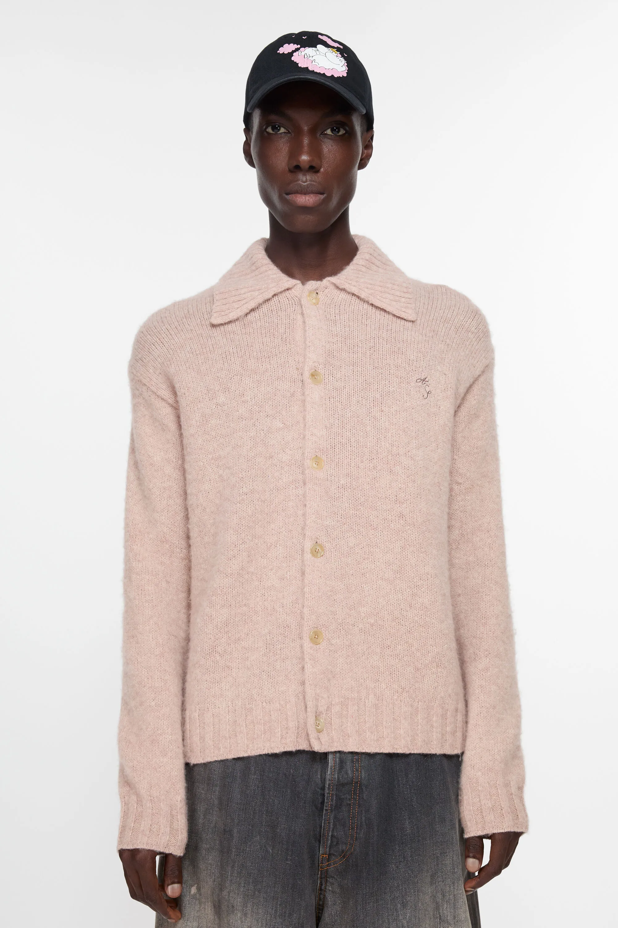 

Кардиган из шерсти поло Acne Studios, Pink melange