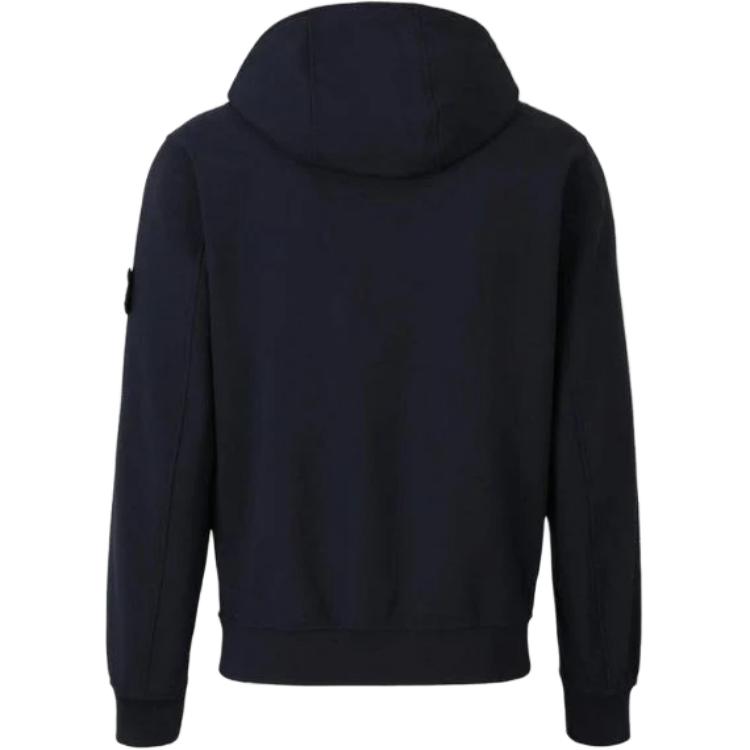 STONE ISLAND Толстовка с капюшоном на молнии с нашивкой логотипа, Marine Blue — фото 3