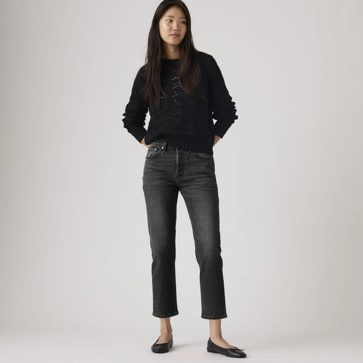 Женские укороченные джинсы 501 Levi's, Black