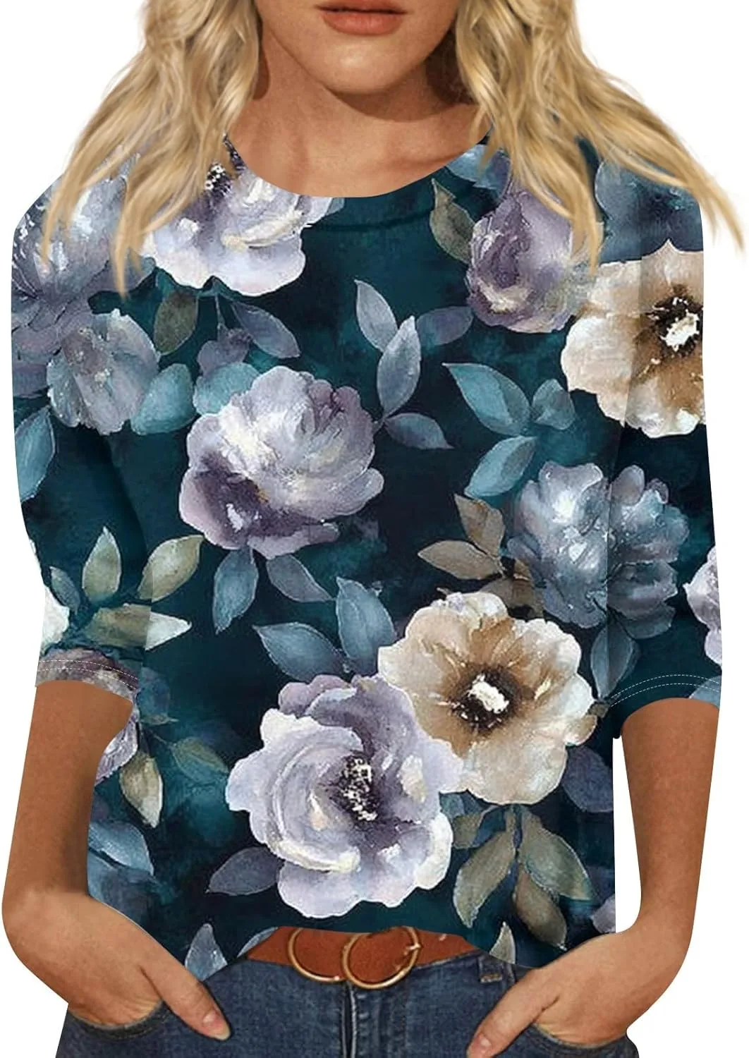 

Женский топ с рукавом 3/4, туника, летний и осенний пуловер