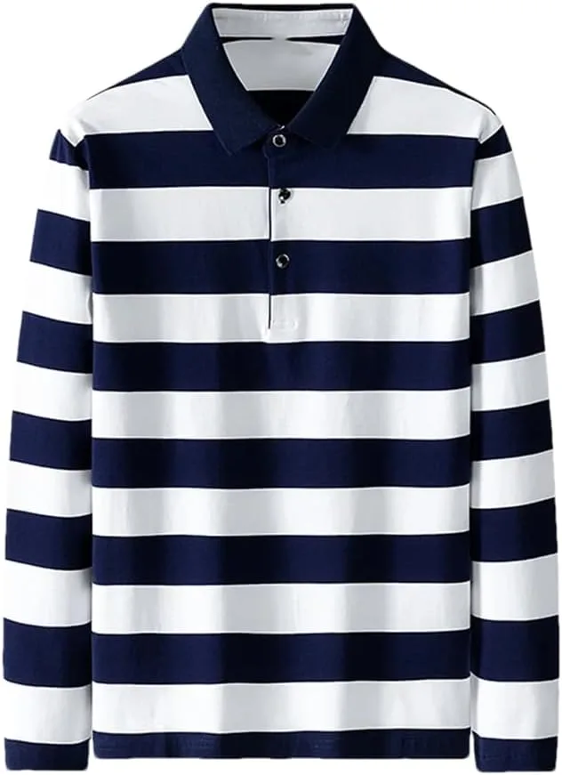 

Мужская поло с лацканом в полоску Vsadsau