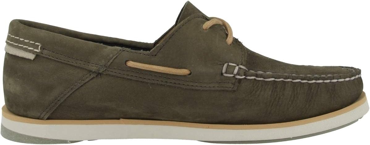 Timberland мужские лодочные туфли Atlantic Break, коричневые, Olive — фото 3