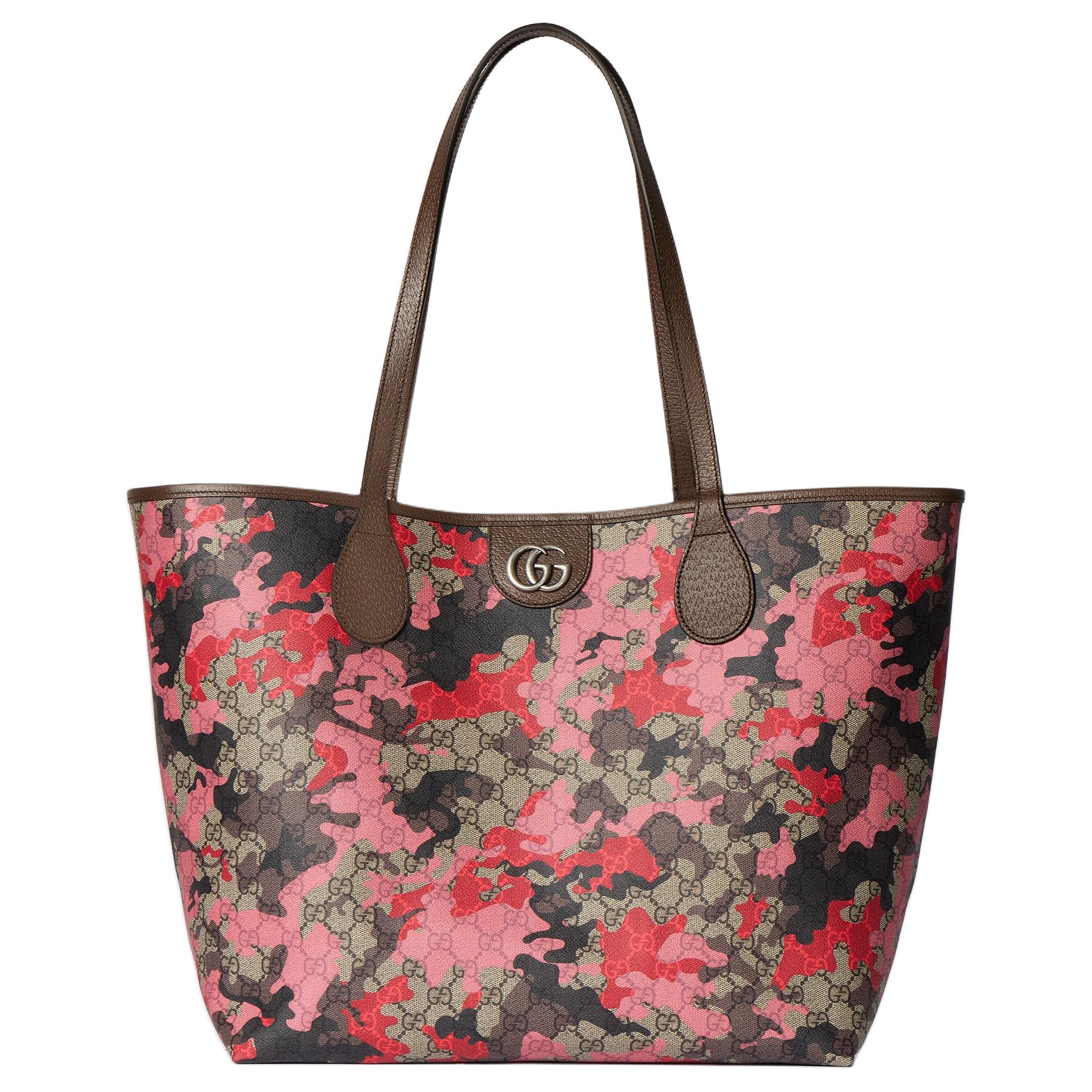 

GUCCI Сумка GG Monogram Coated Fabric Large для женщин в розовом и красном цвете