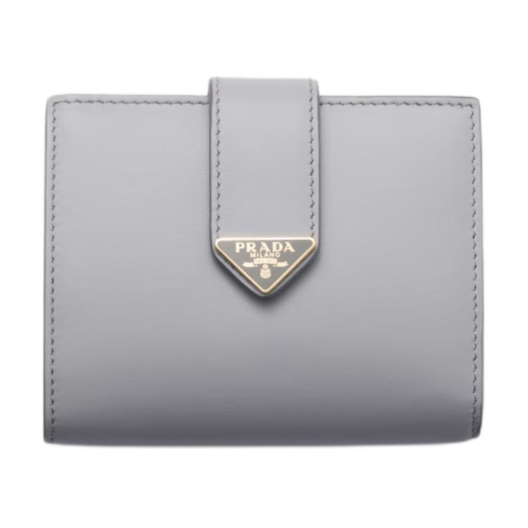 

Prada Кожаный кошелек, маленький, женский, цвет «глициния», серый