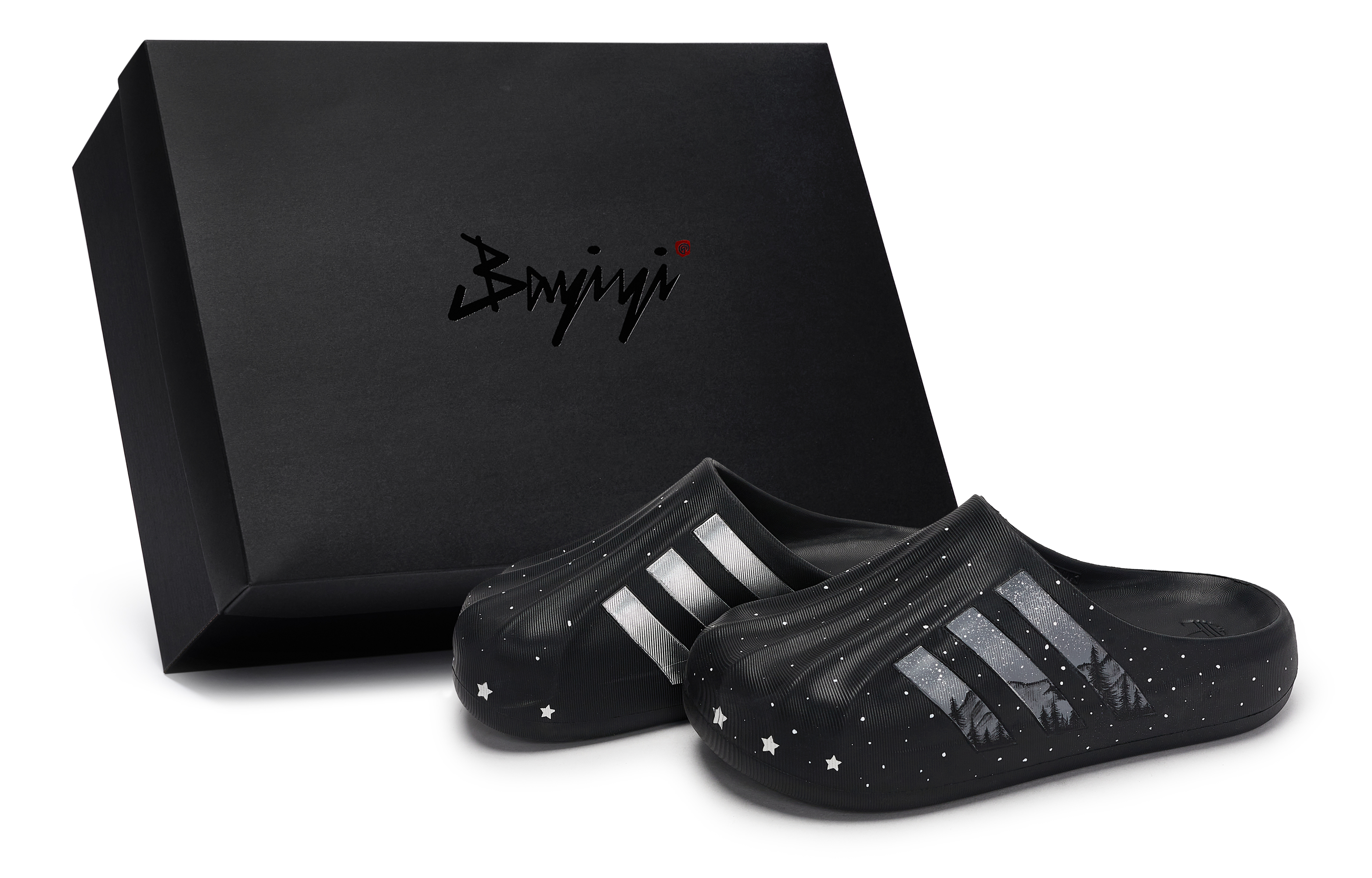 Сандалии AdiFOM Superstar без специальных функций с закрытым носком, унисекс, черные, серые, серебристые Adidas Originals, Black Gray Silver